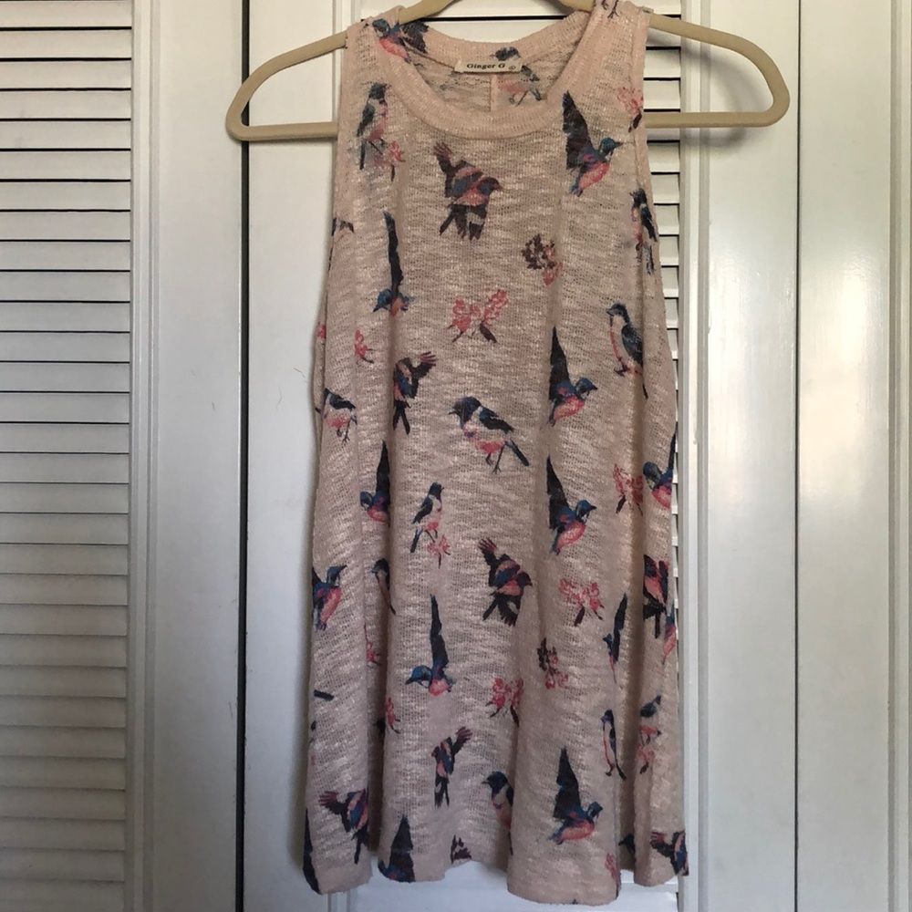 Bird print top